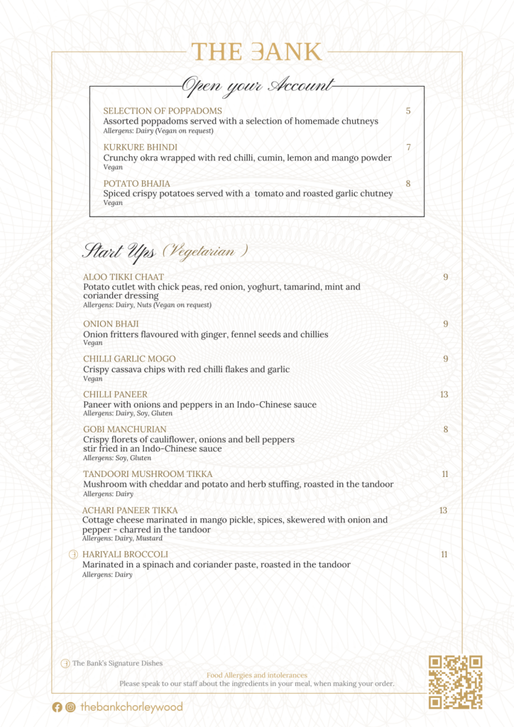 The Bank – Takeaway Menu – Page 1