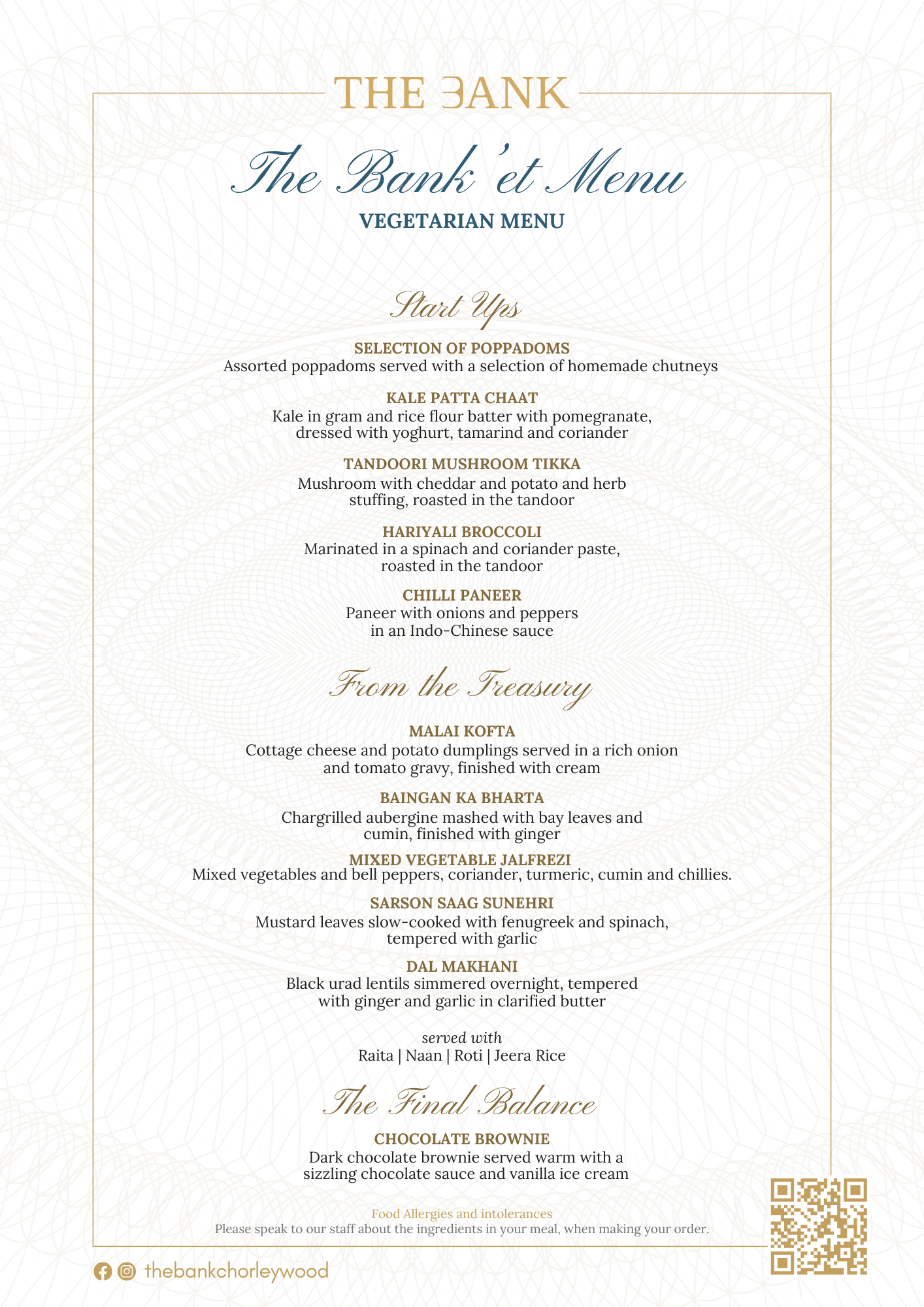 The Banket Menu – Private Party Menu_Vegetarian_The Bank Chorleywood