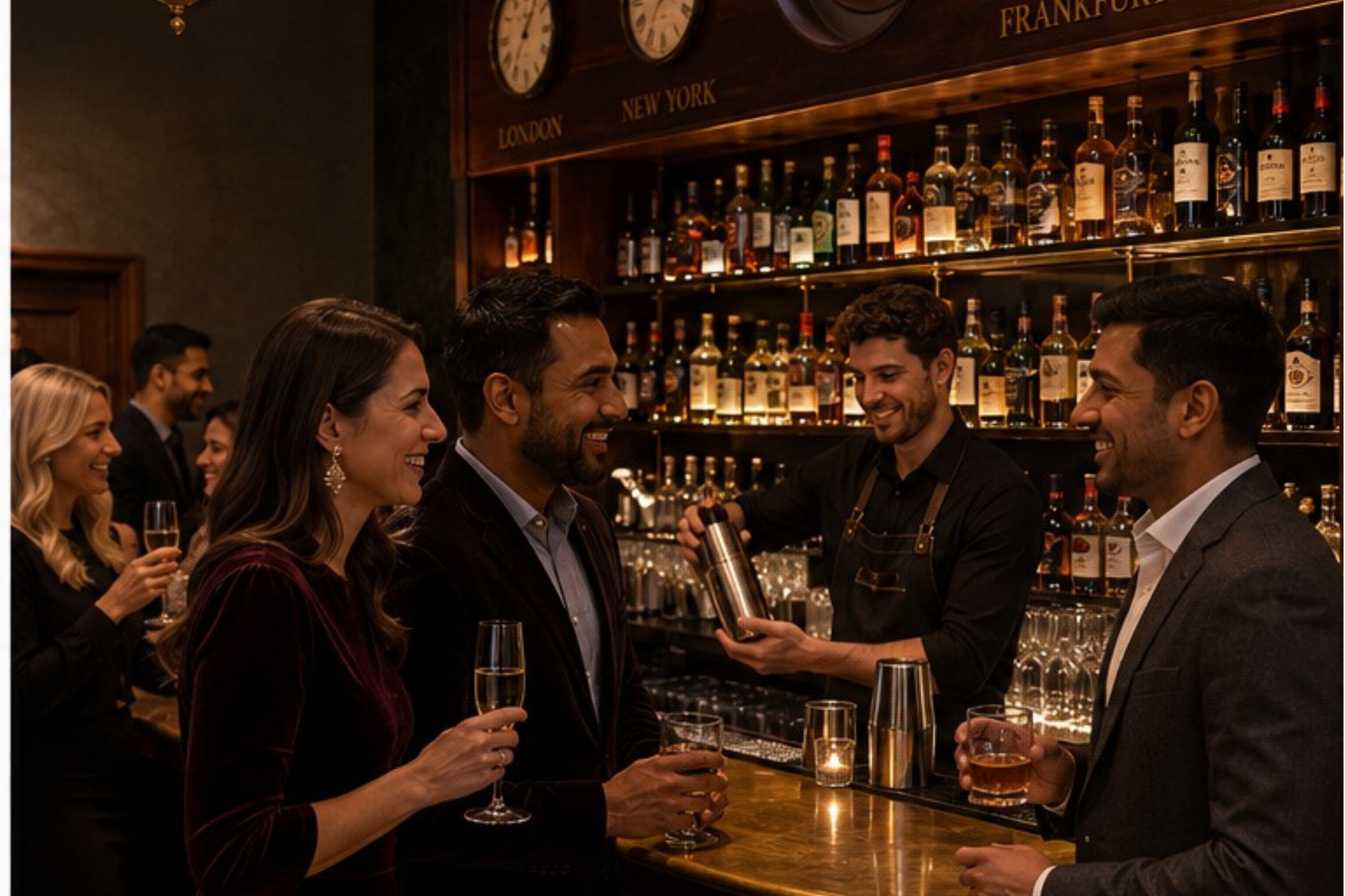 Festive Drinks with friends at The Bank Chorleywood